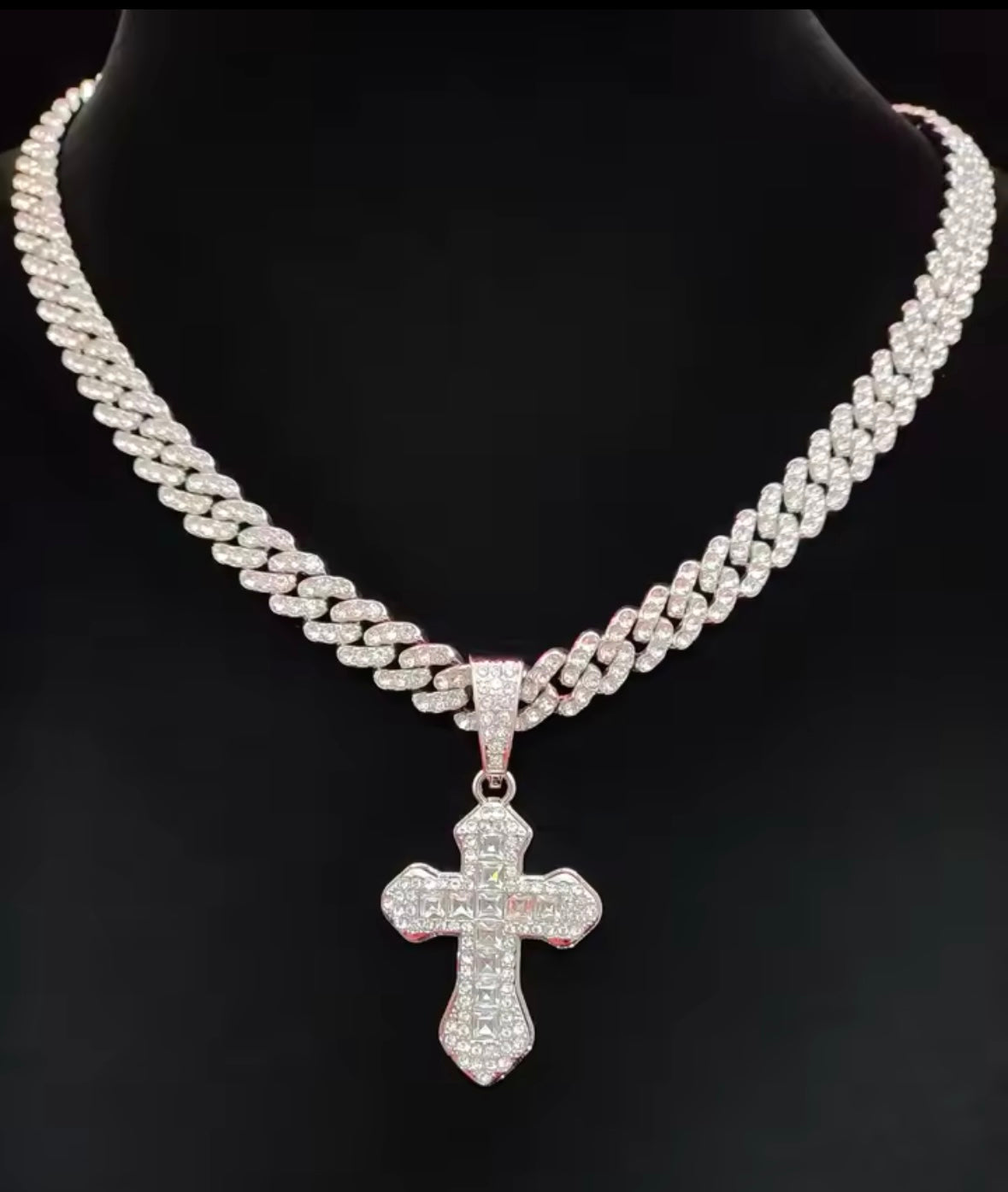 Iceberg cross necklace